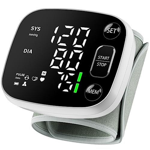 Automatic Wrist Blood Pressure monitor: EasyHome Bluetooth Smart Large Cuff BP Machine | Digital Sphygmomanometer| Heart Positioning Indicator | iOS