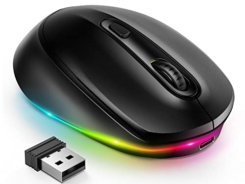 Rechargeable Wireless Mouse with LED Lights