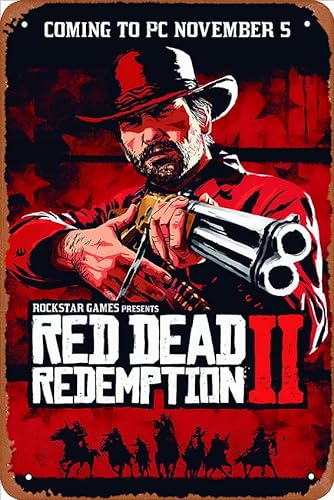 Red Dead Redemption 2 PC Metal Tin Sign Wall Art