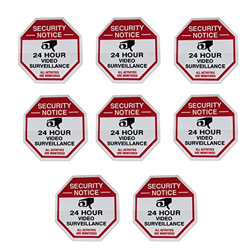 Red Octagon-Shaped Security Stickers - Enhance Property Security