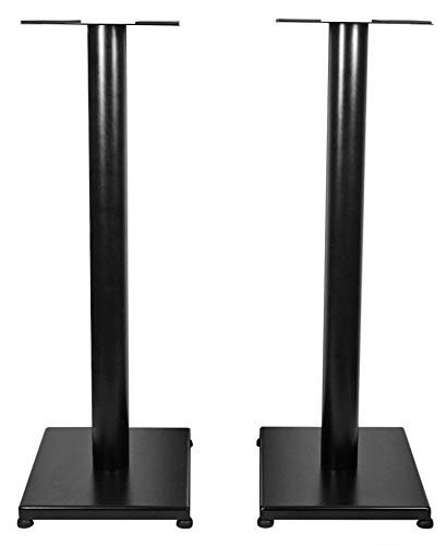 Rockville Pair RS29B 29" Steel Bookshelf Speaker and Studio Monitor Stands-Black V2
