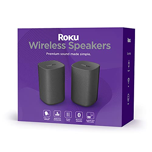 Roku Wireless Speakers (for Roku Streambars or Roku TV),Black