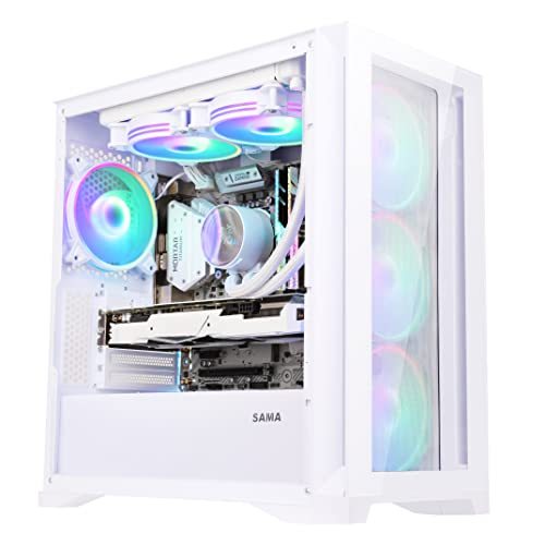 SAMA M-ATX/Itx Full White PC Gaming Case
