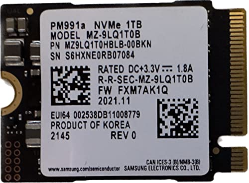 SAMSUNG 1TB M.2 2230 PM991a NVMe PCIe Gen3 x4 TLC SSD