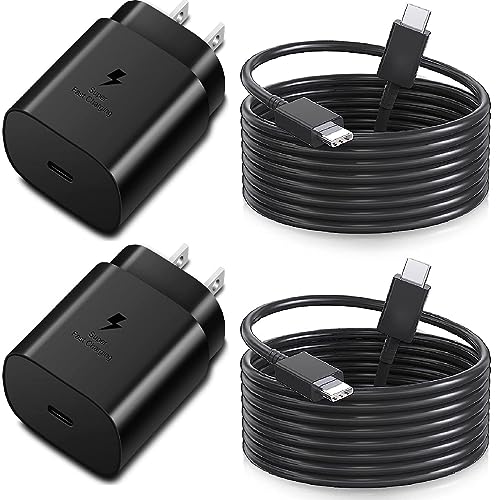 Samsung Charger Super Fast Charging 25W USB C Android Phone Charger Block & Type C Charger Cable Cord for Samsung Galaxy S23/S22/S21/S20/S10/Plus/Ultra/FE/Note 20/10/Z Fold/Flip,Galaxy Tab S7/S8,2Pack