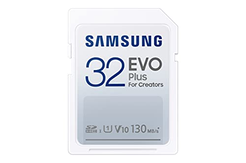 SAMSUNG EVO Plus Full Size 32 GB SDHC Card 130MB/s Full HD & 4K UHD, UHS-I, U1, V10 (MB-SC32K/AM)