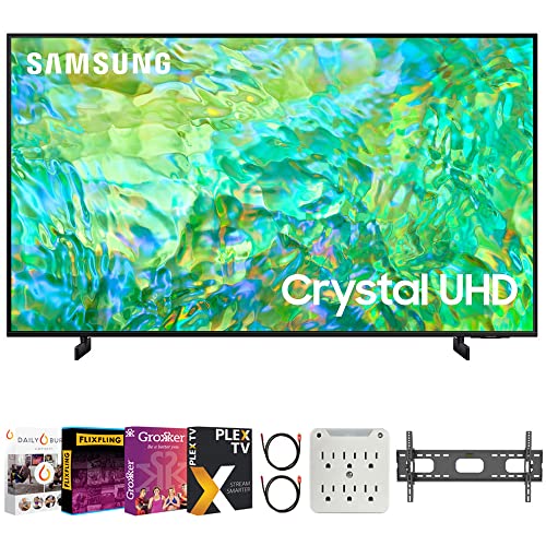 SAMSUNG UN50CU8000 50 inch Crystal UHD 4K Smart TV Bundle