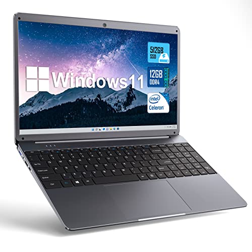 SGIN 15.6 Inch Windows 11 Laptops, 12GB DDR4 512GB SSD (TF 512GB) Laptop with Intel Celeron N5095 Processor(Up to 2.9GHz), FHD 1920x1080, Webcam, Dual Band WiFi, 2xUSB 3.0, Bluetooth 4.2