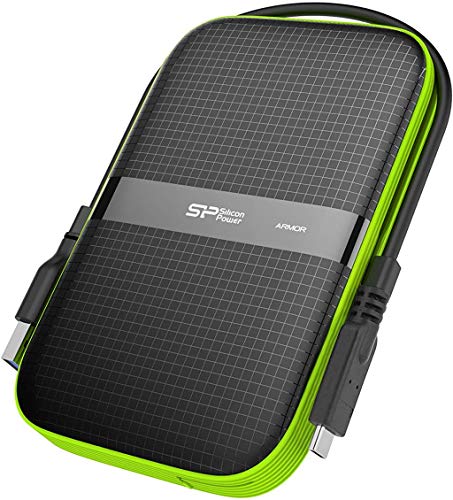 Silicon Power 4TB USB-C USB 3.1 Gen1 Rugged Portable External Hard Drive A60, Military-Grade Shockproof/Water-Resistant for PC, Mac and iPad Pro, Black