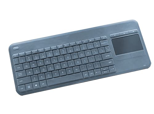 Silicone Keyboard Cover Skin Compatible for Logitech K400 Plus Wireless Touch TV Keyboard (Clear)