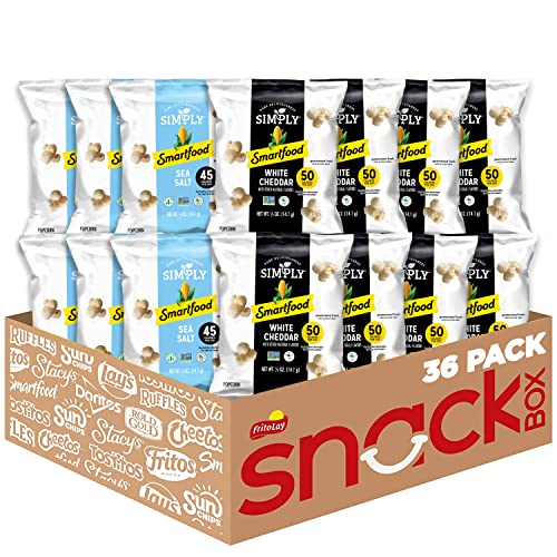 Simply Smartfood Variety Pack, White Cheddar and Sea Salt 0.5oz (36 Count)