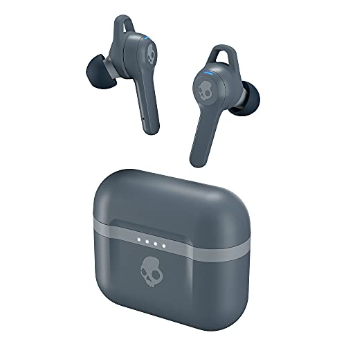 Skullcandy Indy Evo In-Ear Wireless Earbuds, 30 Hr Battery, Microphone, Works with iPhone Android and Bluetooth Devices - Grey