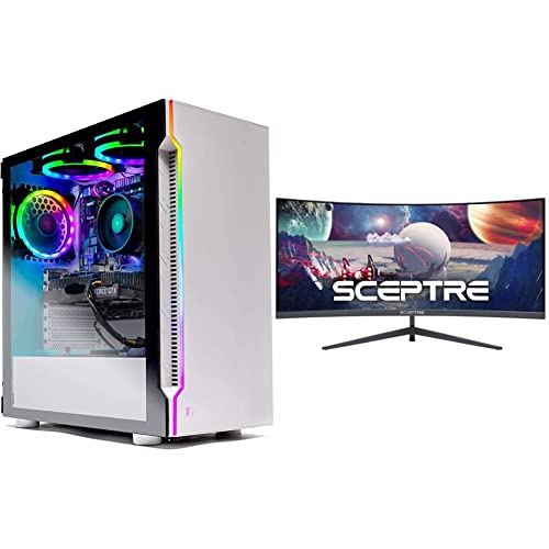Skytech Gaming Archangel Gaming Computer PC Desktop & Sceptre 30-inch Curved Gaming Monitor