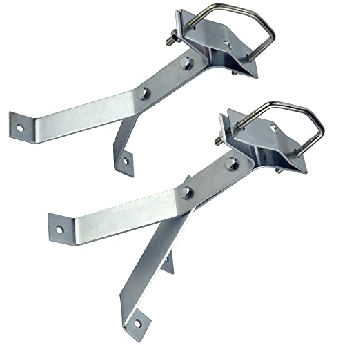 Skywalker 8” Heavy-Duty Wall Mount Pair for TV Antenna Mast with (2) Brackets with Lag Bolts