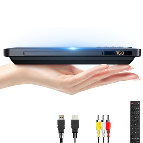 Slim DVD Player with HDMI AV Output, Region Free & HD Playback