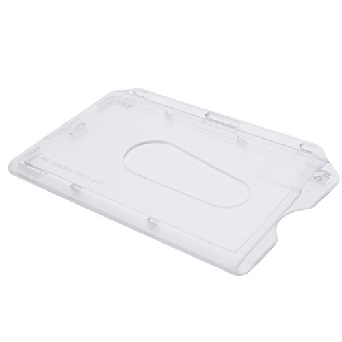 Slim Horizontal ID Badge Holder - Clear Polycarbonate