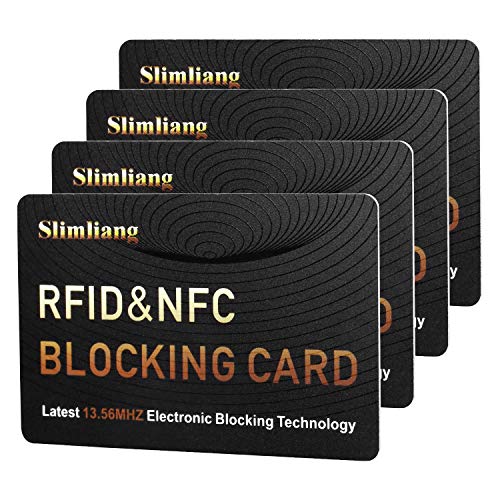 Slimliang RFID Blocking Card, Fuss-Free Protection Entire Wallet & Purse Shield, Contactless NFC Bank Debit Credit Card Protector Blocker (Gold)