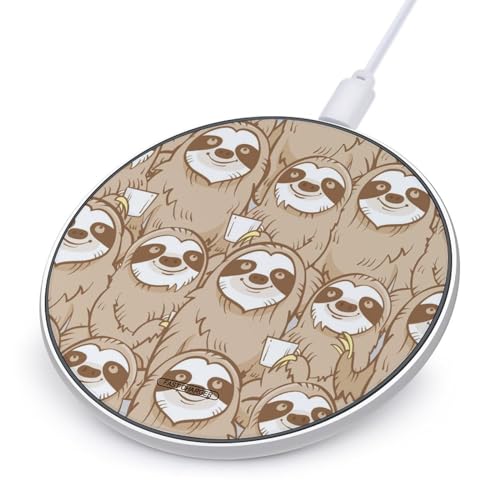 Sloth Love Coffee Wireless Charger 10W Max Fast Wireless Charging Pad with USB Cable