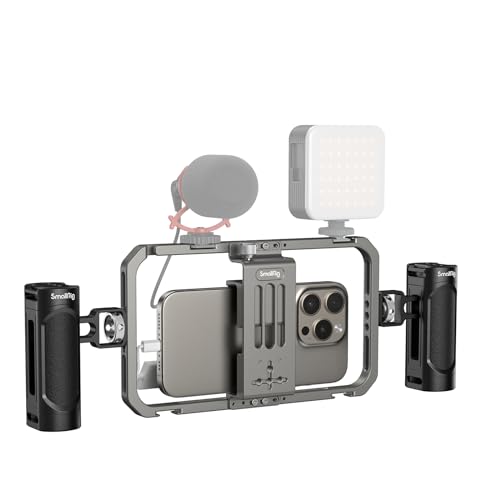 SmallRig Universal Phone Cage with Handles - Filmmaking Stabilizer for Smartphone