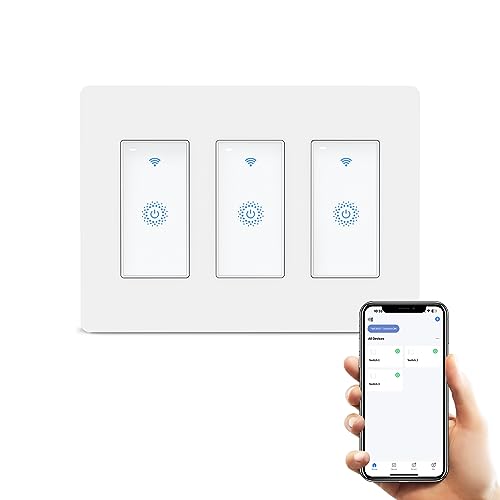 Smart Light Switch 3 Gang - Voice and Remote Control