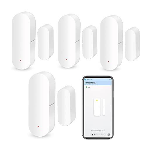 Smart WiFi Door Sensor for Home Security and Automation (4-Pack)