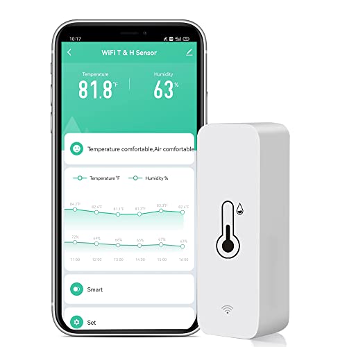 Govee WiFi Thermometer Hygrometer H5103, Indoor Bluetooth Temperature  Humidity Sensor with Electronic Ink Display, App Notification Alert, Free  Data