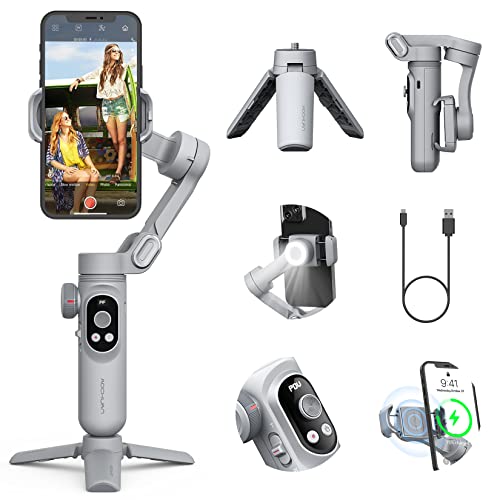 Smartphone Gimbal Stabilizer with OLED Display and LED Light