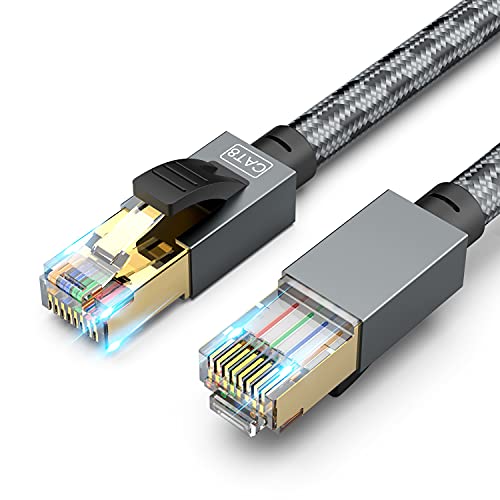 SNANSHI 200 ft Ethernet Cable - High-Speed Cat 8 Network LAN Patch Cord