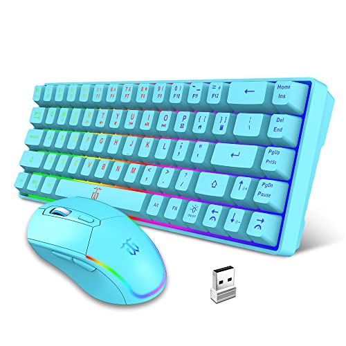 Snpurdiri 60% Wireless Gaming Keyboard and Mouse Combo