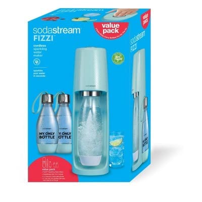 SodaStream Fizzi Sparkling Water Maker with CO2 Carbonator and 2 Extra Bottles