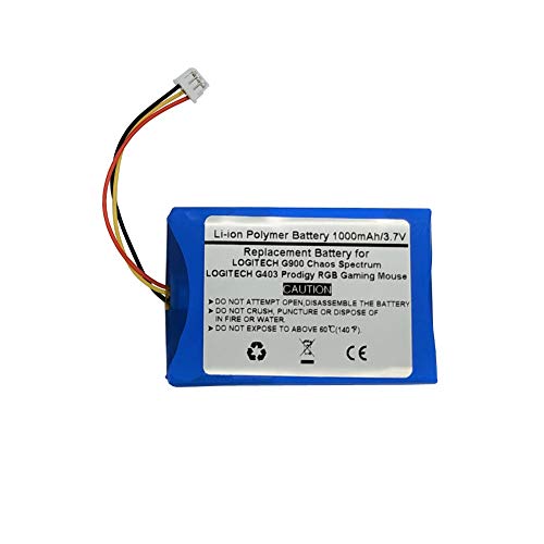 Starnovo 1000mAh 3.7V Replacement Battery for LOGITECH G903 G900 Chaos Spectrum and G703 G403 Prodigy RGB Gaming Mouse，533-000130