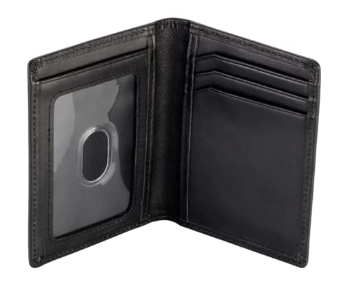 Stealth Mode Slim Front Pocket Wallet - RFID Blocking, Genuine Leather