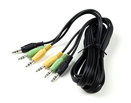 SummitLink Audio Cable 3 to 3 Minijack Color Coded Compatible for 5.1 Channel Logitech Computer Speakers