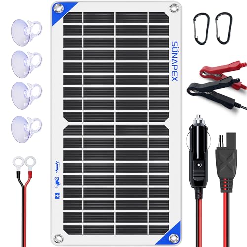 SUNAPEX 10W 12V Solar Panel Car Battery Charger