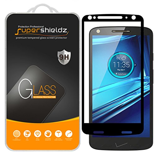 Supershieldz (2 Pack) Designed for Motorola (Droid Turbo 2) Tempered Glass Screen Protector, (Full Screen Coverage) Anti Scratch, Bubble Free (Black)