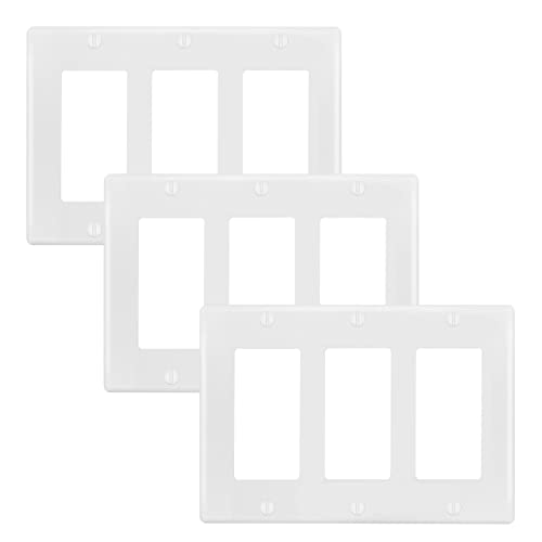 Switch Outlet Wall Plate Cover 3-Gang Decora