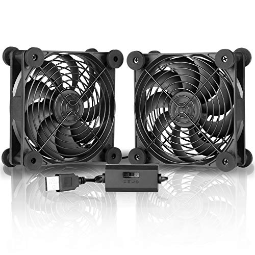 SXDOOL Dual 120mm USB Computer PC Fan with Speed Controller