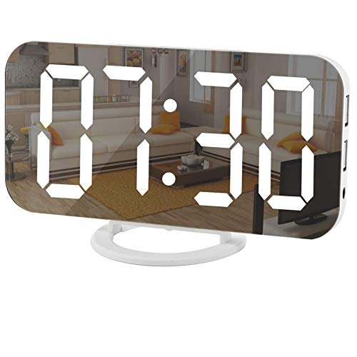 SZELAM Digital Clock - LED Electric Alarm Clock with Mirror Surface