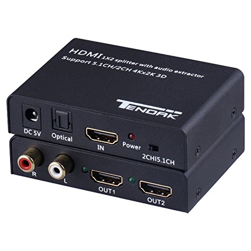 Tendak 1X2 4K HDMI Splitter with Audio Extractor