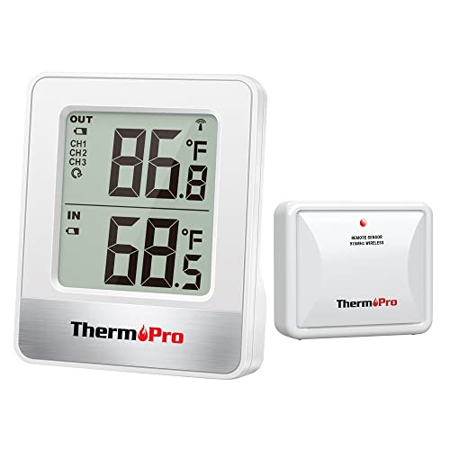 ThermoPro TP60 Wireless Thermometer Indoor Outdoor Digital Thermometer  Temperature Humidity Monitor Meter 200ft / 60m Range 