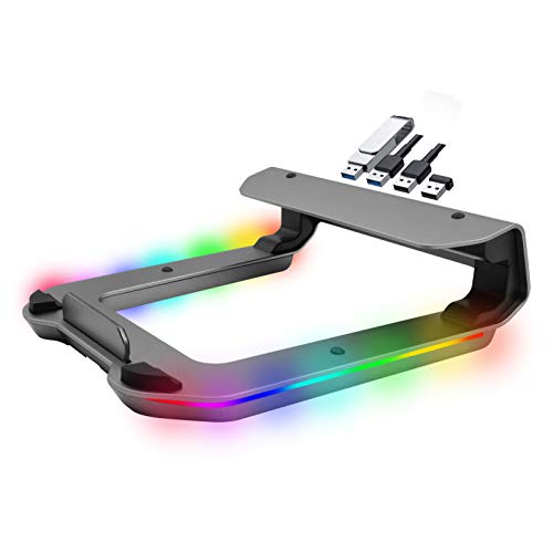 Tilted Nation RGB Gaming Laptop Stand - Sleek Laptop Riser with USB Ports
