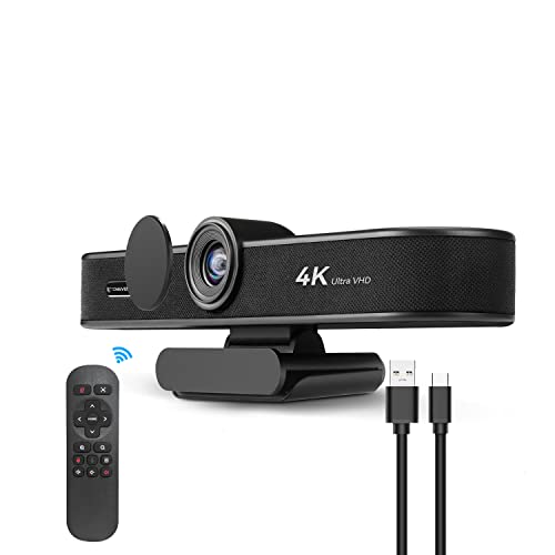 TONGVEO 4K Webcam with Microphone and Speaker