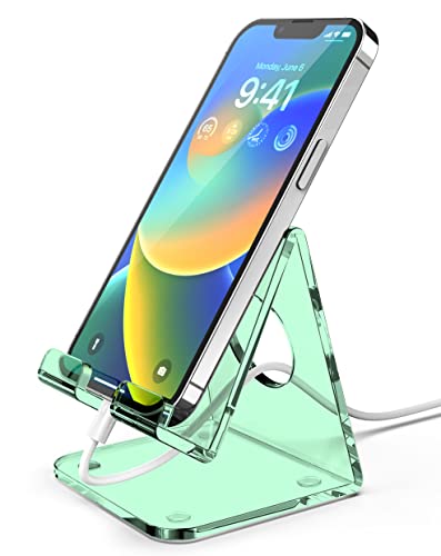 TOPGO Acrylic Cell Phone Stand - Clear Phone Holder for Desk