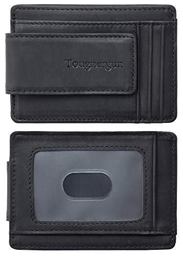Toughergun Leather Money Clip Wallet RFID Blocking