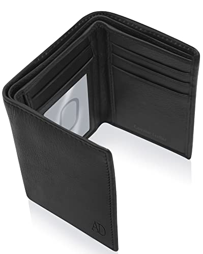 Trifold RFID Blocking Leather Wallet for Men
