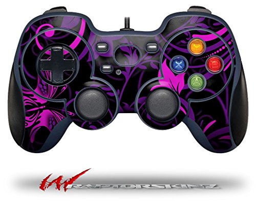 Twisted Garden Purple and Hot Pink - Decal Style Skin fits Logitech F310 Gamepad Controller (CONTROLLER SOLD SEPARATELY)