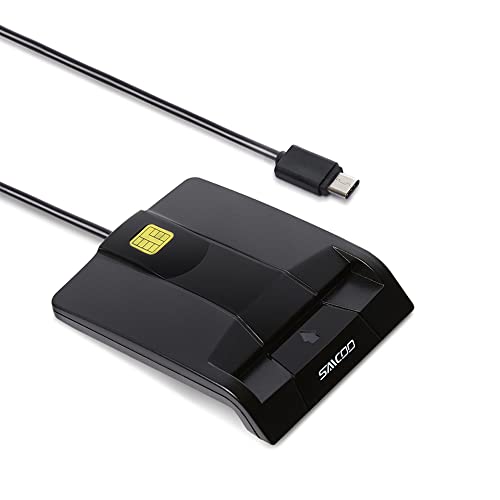 Type C Smart Card Reader Saicoo DOD Military USB-C Common Access CAC Card Reader