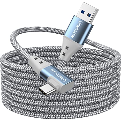 Uiwhsow Link Cable 13ft/4m, USB3.0 A to USB Type C Cable Braided 90 Degree 5Gbps Fast Data Transfer USB C Charging Cable for Oculus Quest /2, Virtual Reality Headset, Gaming PC