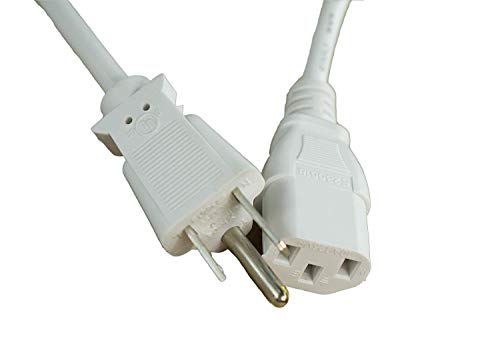 [UL Listed] OMNIHIL White 30 Feet Long AC Power Cord Compatible with Digital Storm Gaming PC Desktop Computer