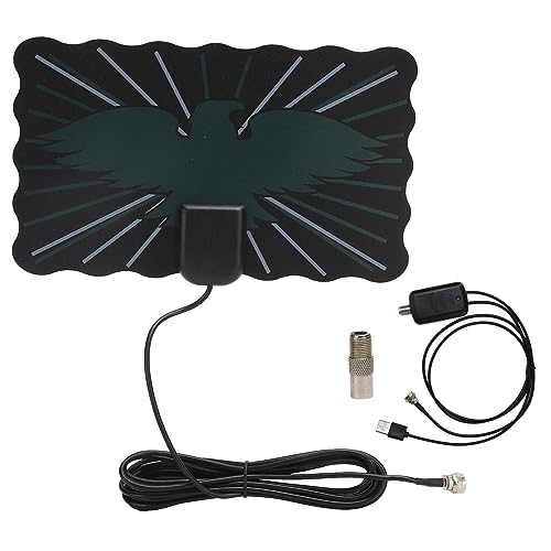 Ultra-Thin Indoor High-Gain TV Antenna - Black Signal Amplifier Included